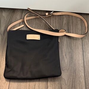 Black Kate Spade NY Crossbody Bag with Tan Strap